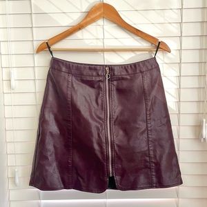 Faux Vegan Leather Zip Up Mini Skirt ASOS New Look